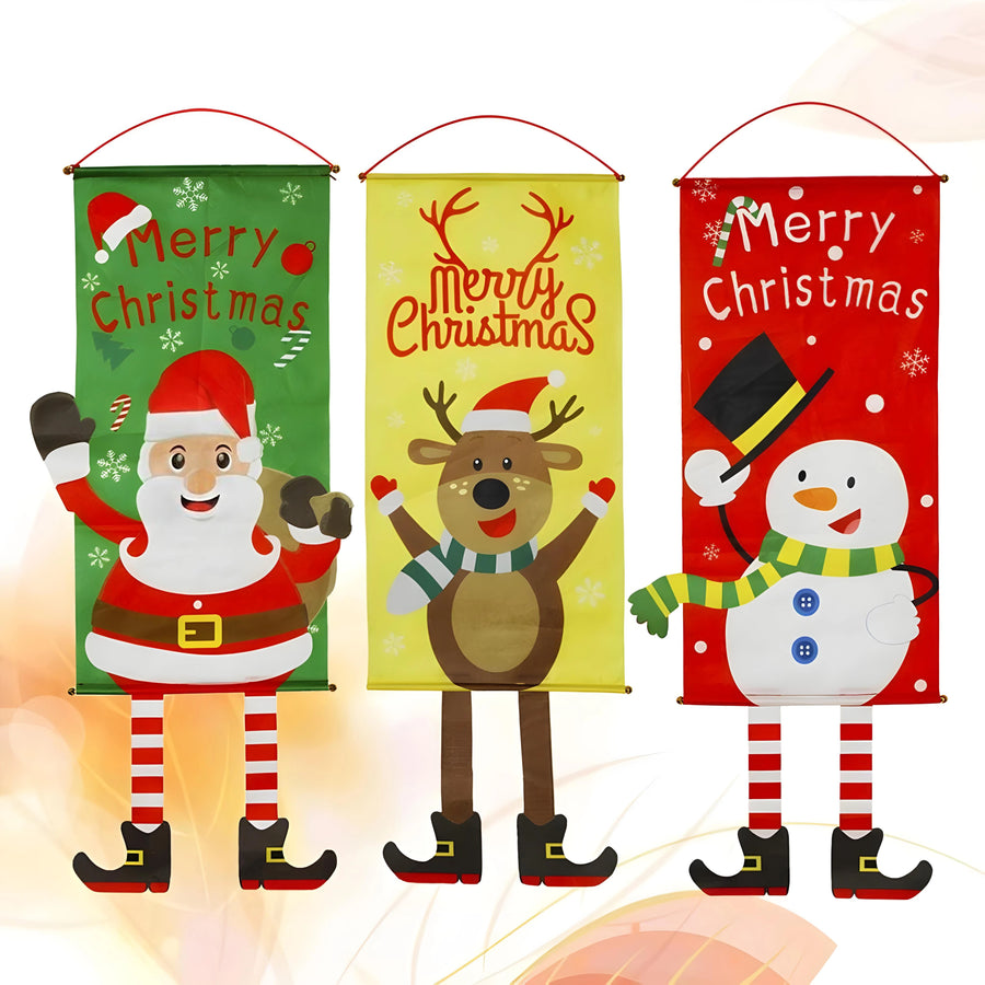 set of 3 christmas banner for decoration