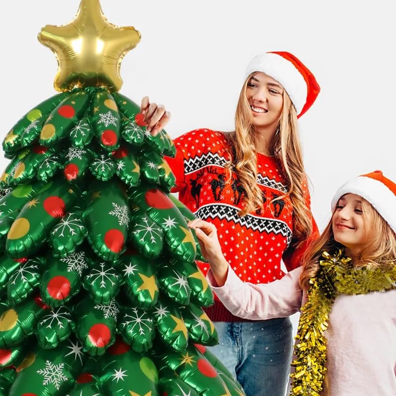 51-inch Tall Star topped Christmas Tree Foil Balloon