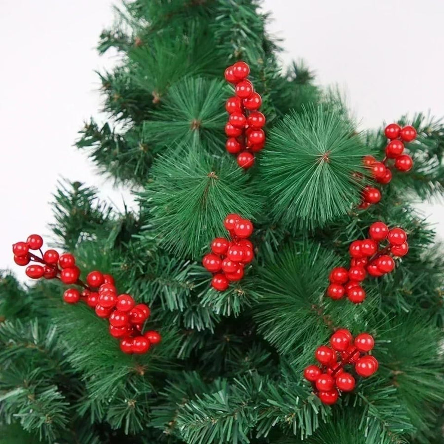 Pine Resin Christmas Tree with Red Cherries (5Ft)