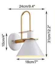 Cone Wall Sconce - Yellow Metal Wall Lamp