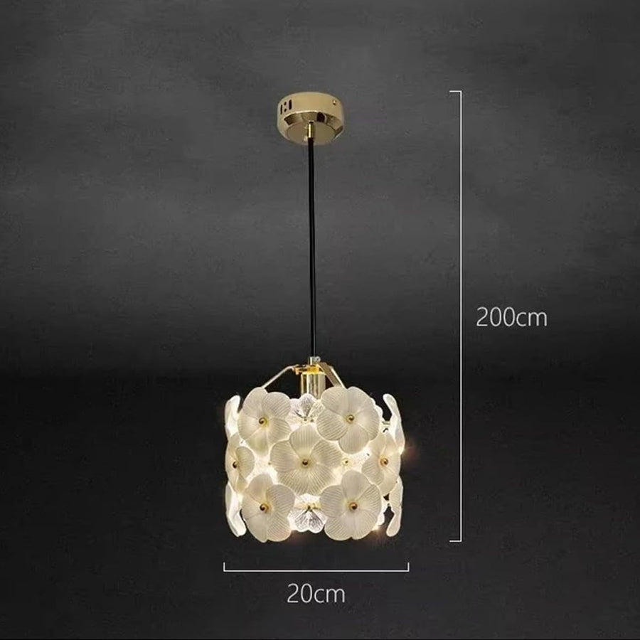 Luxury Floral Glass Pendant Light – Gold Finish Hanging Ceiling Lamp