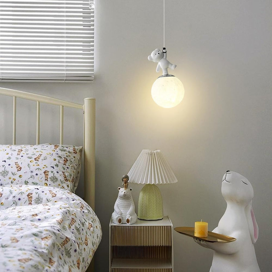 Pendant Kids Room Light with Glowing Light Cartoon Wall Light,