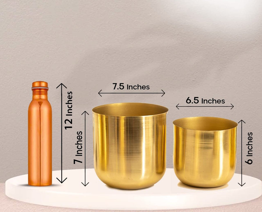 Gold Metal Planters | Big Planter & Small Planter