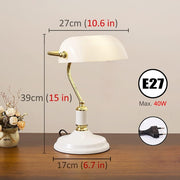Banker White Shade metal Table lamp