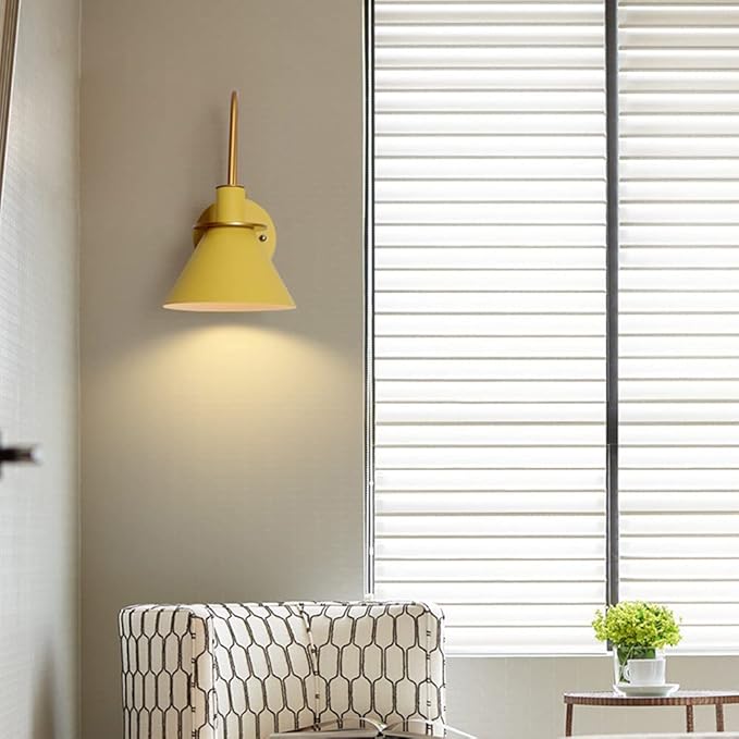 Cone Wall Sconce - Yellow Metal Wall Lamp