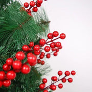 Pine Resin Christmas Tree with Red Cherries (5Ft)