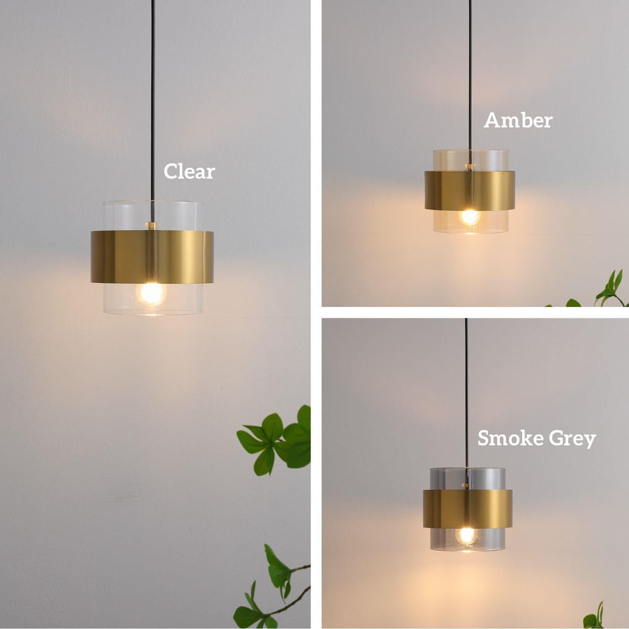 Modern Glass Pendant Light Fixtures Brass Ceiling Hanging Light