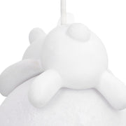 Rabbit Pendant Light, Retro White Resin Chandelier Cute Animal Shape