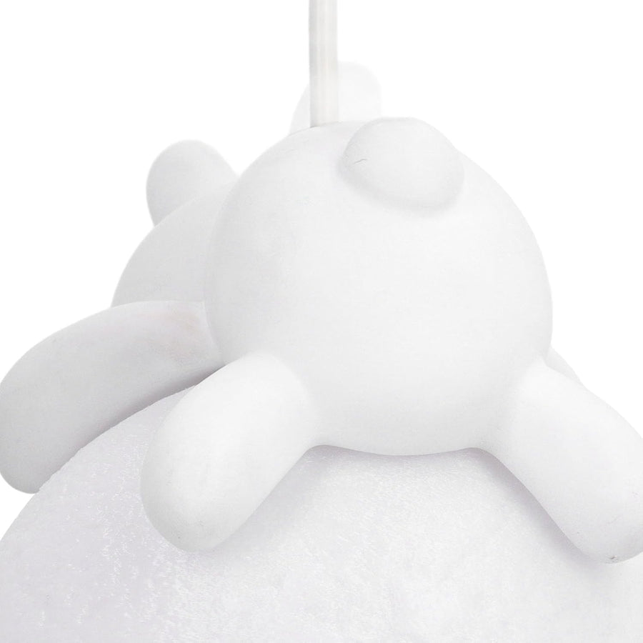 Rabbit Pendant Light, Retro White Resin Chandelier Cute Animal Shape