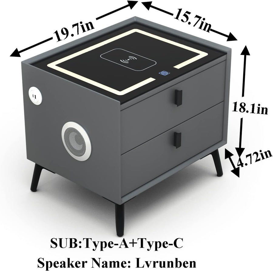 Smart Bedside Table with speaker and charger