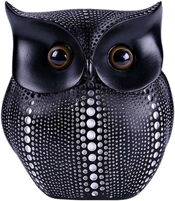 Minimalist Nordic Style Owl Resin Decor- Black