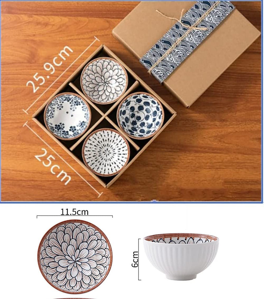 Porcelain Bowls Set, 300 ML Serving Bowls Oven Safe for Dining (4 -Piece)