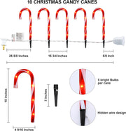 pack of 5 Candy stick Pathway Lights, 10"