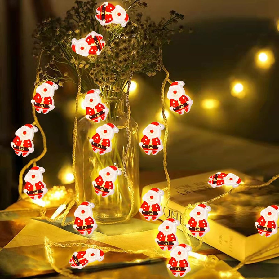 1.5 m 10 santa LED Fairy Lights- Plug in