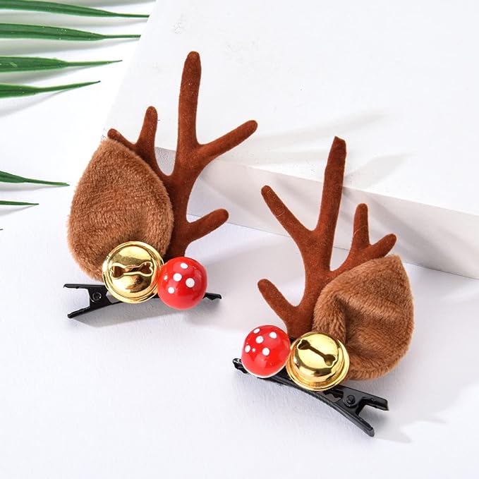 Reindeer Bell Hairclip (1pair)