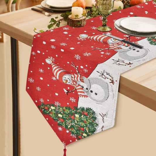 snowman Table Runner Dining Table Decoration