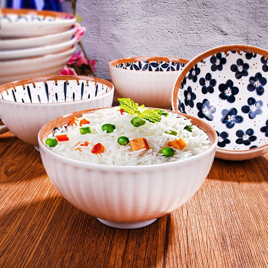 Porcelain Bowls Set, 300 ML Serving Bowls Oven Safe for Dining (4 -Piece)