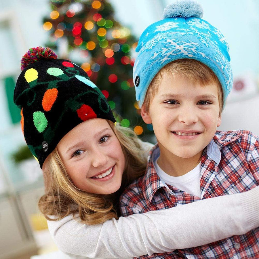 Christmas Style LED Winter Cap - Black