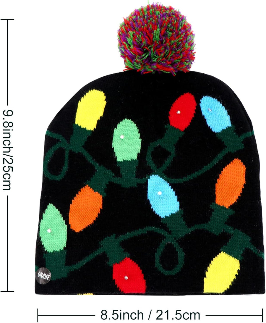 Christmas Style LED Winter Cap - Black