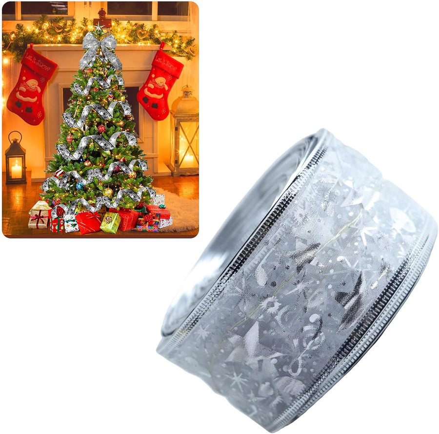 Christmas Ribbon LED Fairy Lights – Decorative Mesh Ribbon for Christmas Tree, Gifts & Home Décor