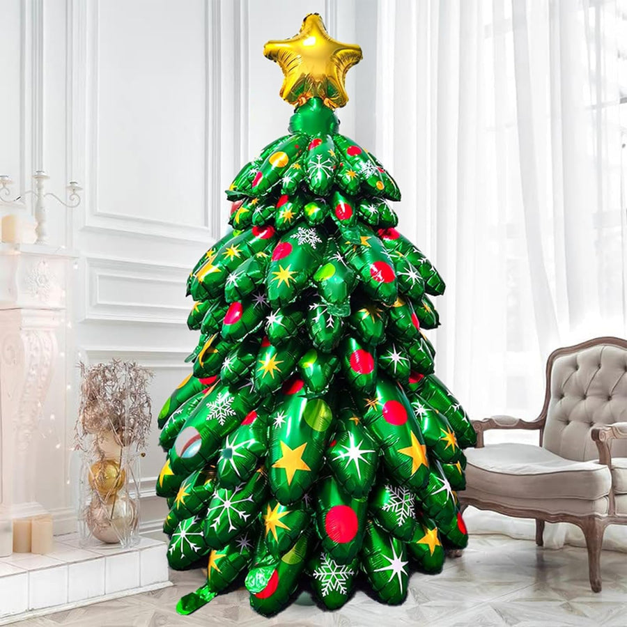 51-inch Tall Star topped Christmas Tree Foil Balloon