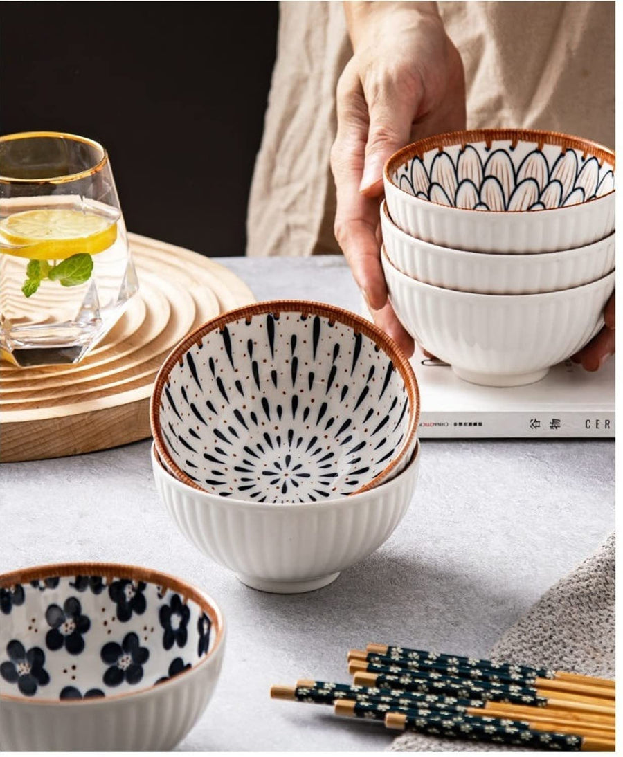 Porcelain Bowls Set, 300 ML Serving Bowls Oven Safe for Dining (6 -Piece)