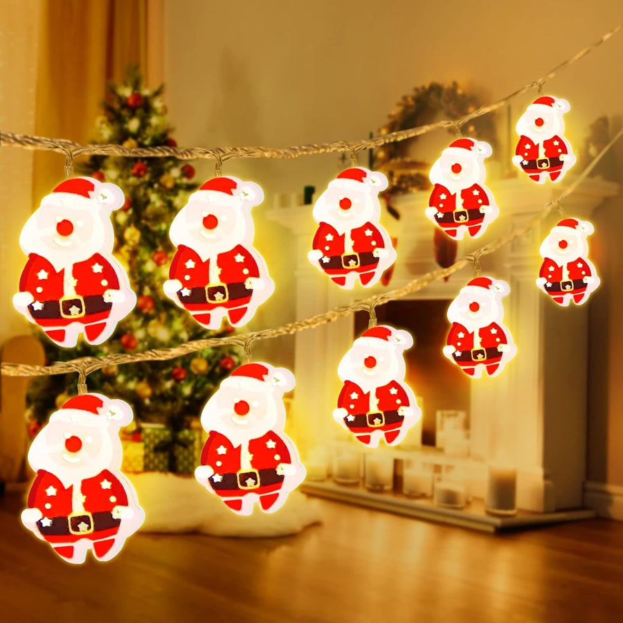 1.5 m 10 santa LED Fairy Lights- Plug in