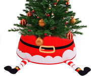 Coral Tree Santa Christmas Tree Skirt with 3D Legs – Red Festive Base Cover for Christmas Tree | Premium Fabric | 45 cm Diameter