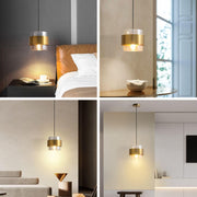 Modern Glass Pendant Light Fixtures Brass Ceiling Hanging Light