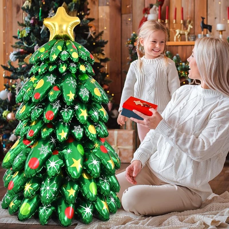 51-inch Tall Star topped Christmas Tree Foil Balloon