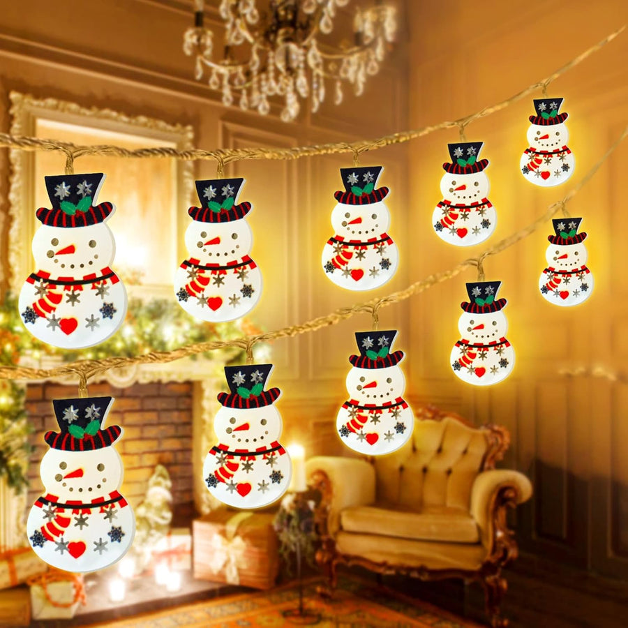1.5 m 10 snowmen LED Fairy Lights- Plug in