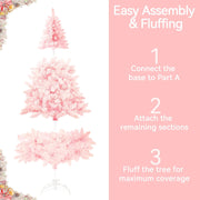 Candy floss Pink snow X'mas tree(approx 5ft)