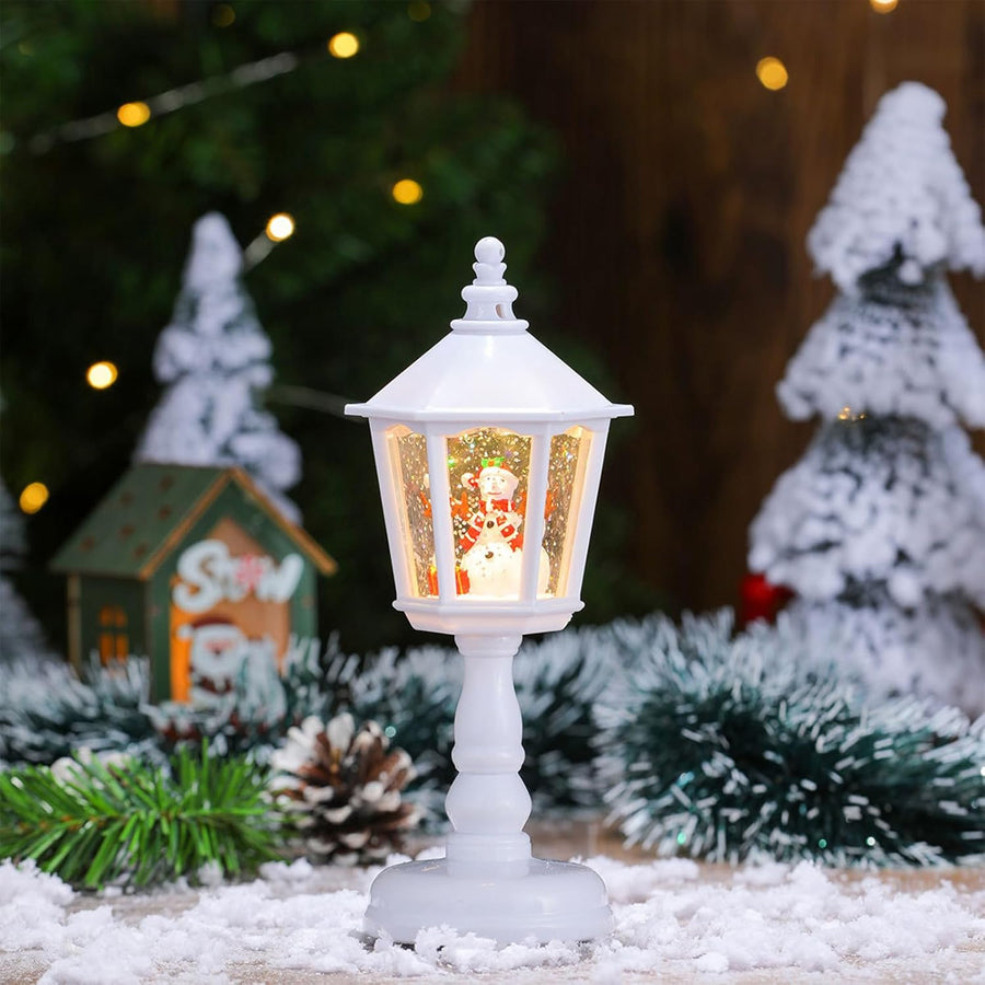 Christmas Table Lamp with Snow Night Light and Music Luminous Ornaments.