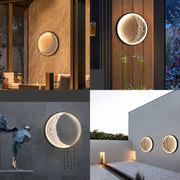 Mood Light Metal Ring Wall lamp with Resin Moon Decorative Accessories
