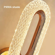 Led Glass Crystal Oval Golden Metal Wall Light