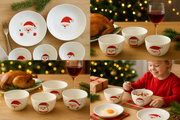 Santa Joy Christmas Bowl & Plate Set (6-Piece)