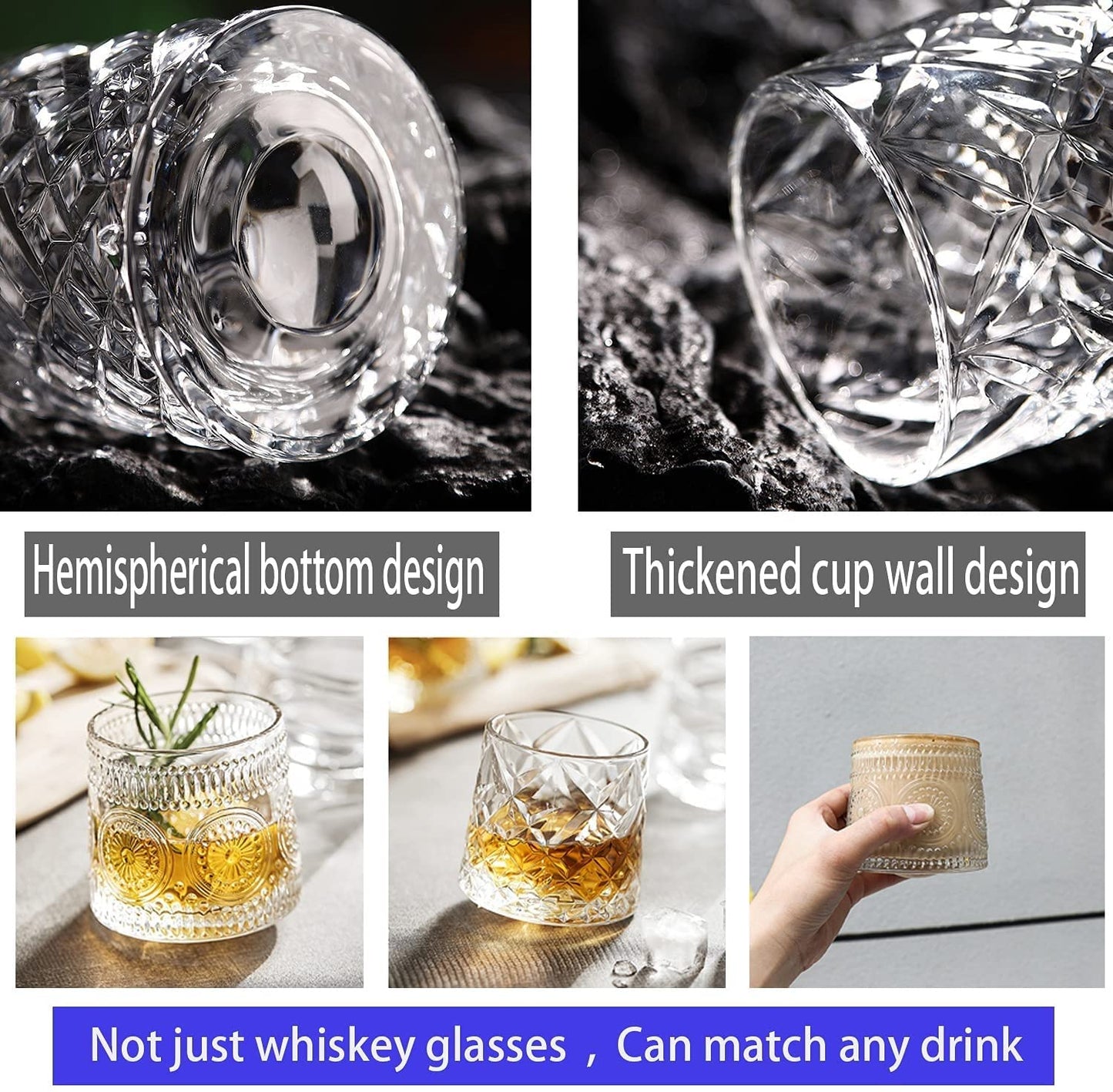 Spinning Antique Whiskey Glass 200ml (Set of 6)