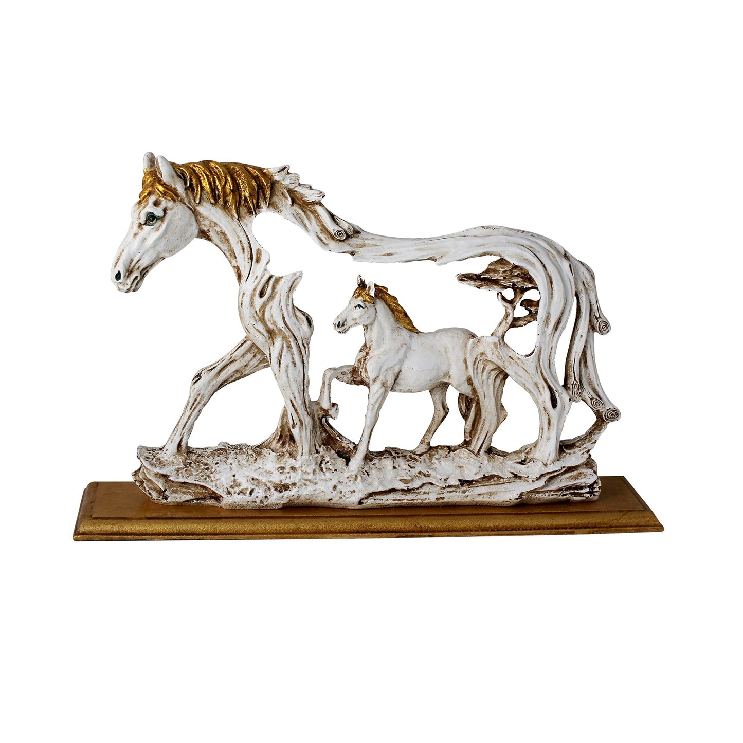 Polyresin Horse & Baby Horse Decorative Showpiece