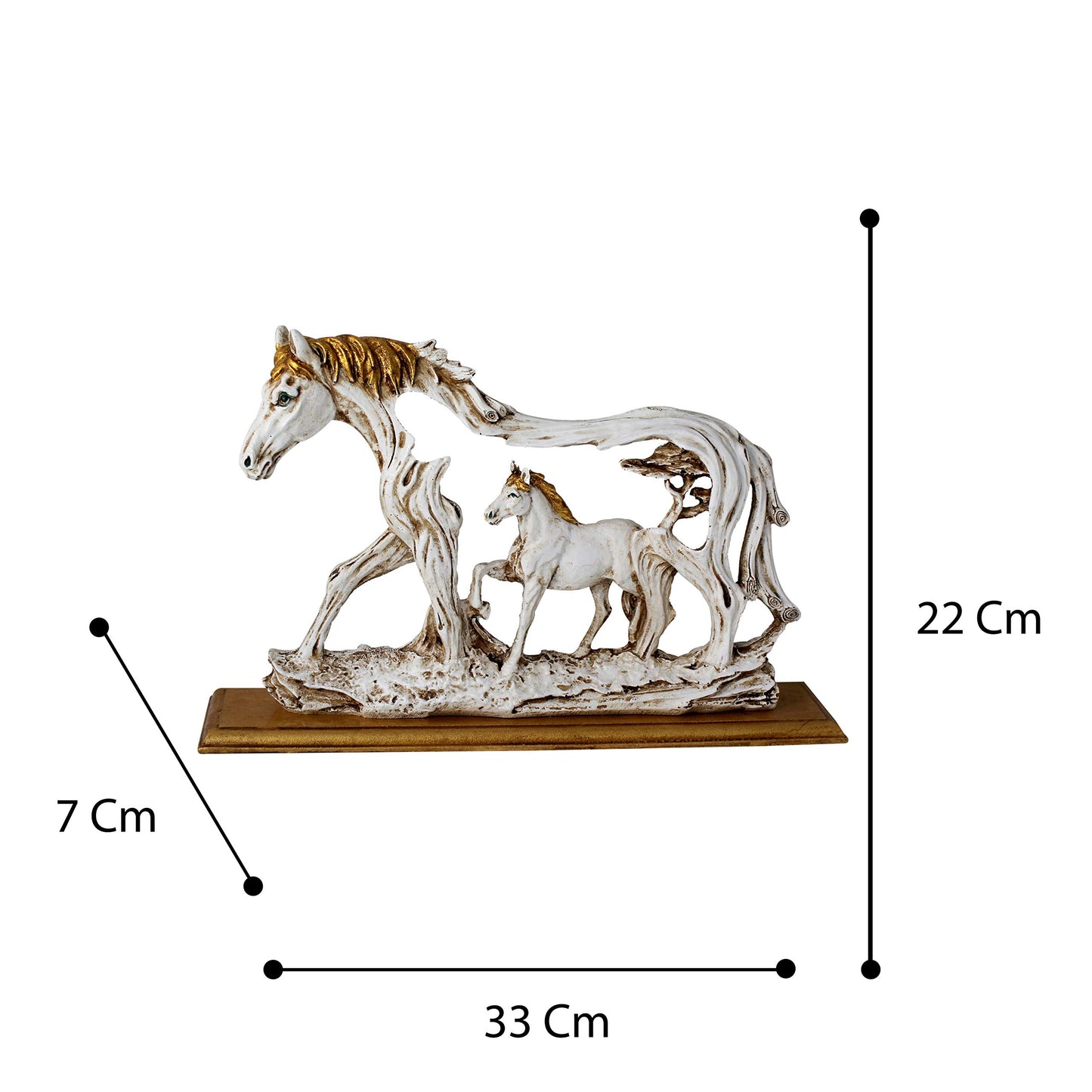 Polyresin Horse & Baby Horse Decorative Showpiece