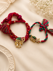 Premium Elephant Rakhi & Lumba Set for Bhai Bhabhi