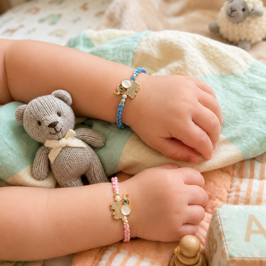 Handmade Pink Elephant Baby Rakhi
