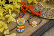 Sunlit lotus Rakhi and Lumba set