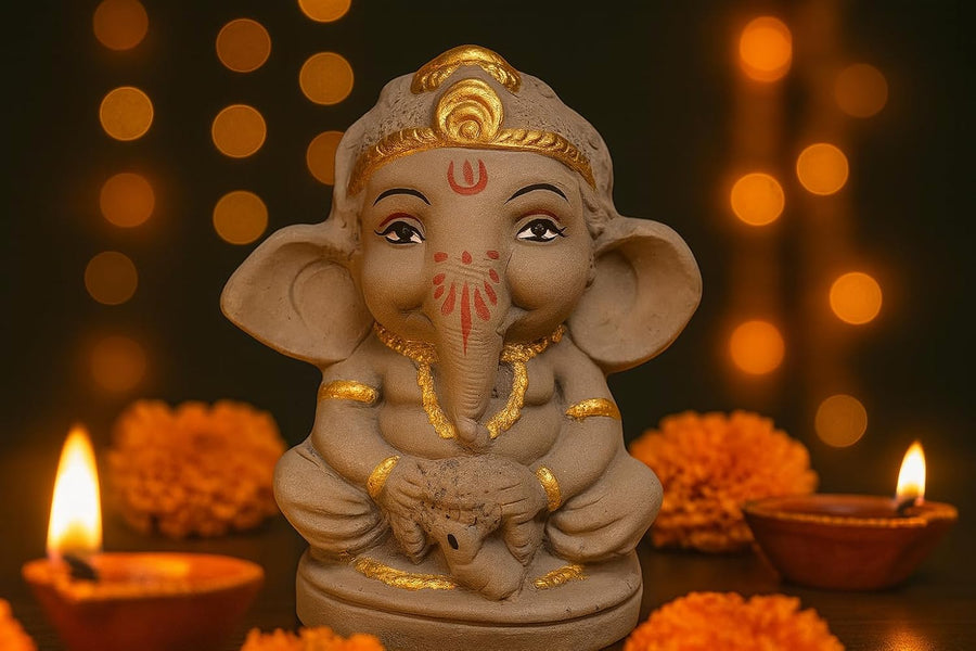4 Inch Eco-Friendly Ball Ganesh Ji Idol