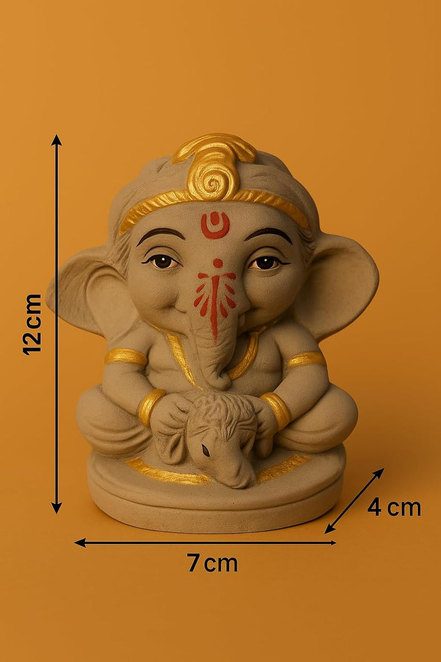 4 Inch Eco-Friendly Ball Ganesh Ji Idol