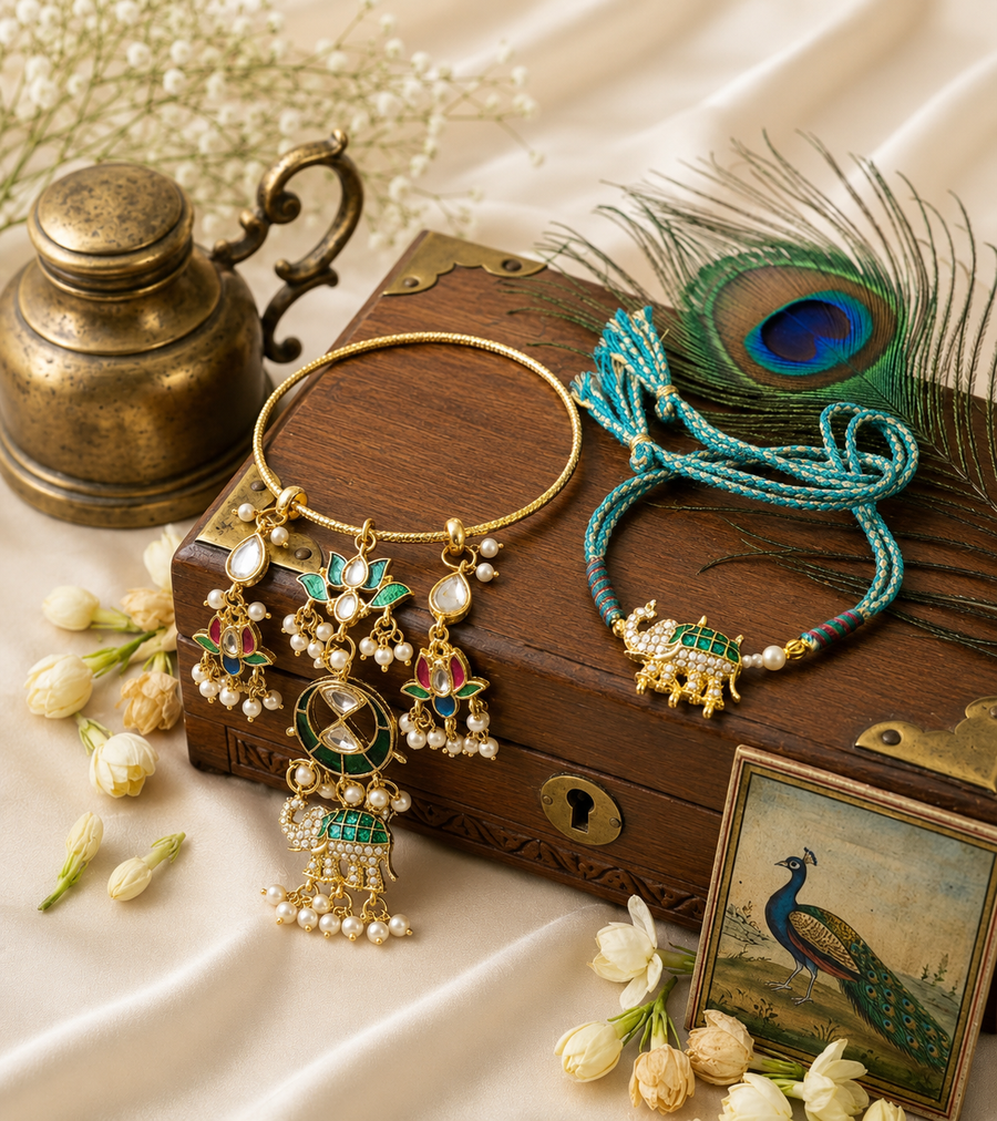 Royal Kundan Bangle & Rakhi