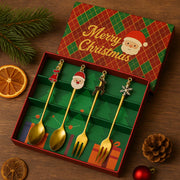 4 pc spoon with Christmas Charms Theme set