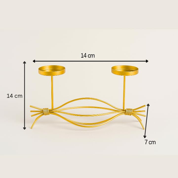 Coral Tree Handcrafted Golden 2 -Metal Tea Light Candle Holder Stand Elegant Decorative