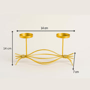 Coral Tree Handcrafted Golden 2 -Metal Tea Light Candle Holder Stand Elegant Decorative
