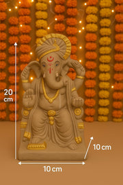 9 Inch Eco-Friendly Lalbaugcha Raja Ganesh Idol | Clay Ganpati Murti