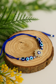 Diamond sun evil eye band